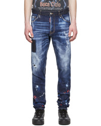 DSQUARED2 Blue Splatter Wash Jeans