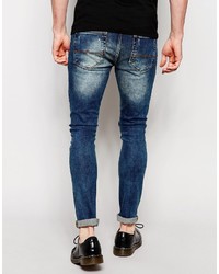 Asos Brand Super Skinny Jeans Tinted With Mega Rip And Repair