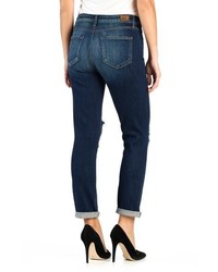 Paige Carter Ripped High Rise Crop Slim Jeans