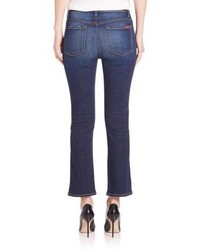 7 For All Mankind Cropped Bootcut Jeans With Holes