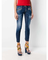 Dsquared2 Cropped Jeans With Zip Embellisht