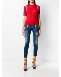 Dsquared2 Cropped Jeans With Zip Embellisht