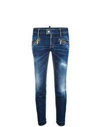Dsquared2 Cropped Jeans With Zip Embellisht
