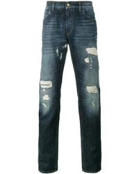 Dolce & Gabbana Dark Blue Wash Distressed Jeans