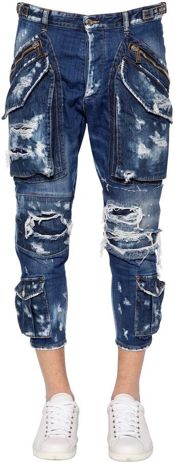 ripped cargo jeans