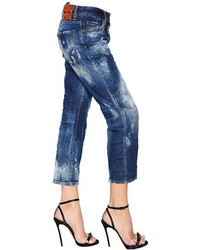 Dsquared2 Destroyed Tomboy Cropped Denim Jeans