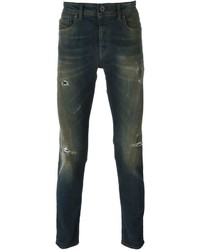 Diesel Black Gold Ripped Detail Slim Jeans