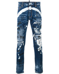 DSQUARED2 Distressed Graffiti Jeans