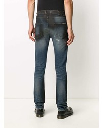 Les Hommes Distressed Mid Rise Slim Fit Jeans