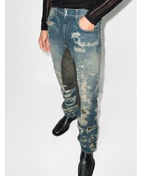 Givenchy Distressed Moleskin Straight Leg Jeans