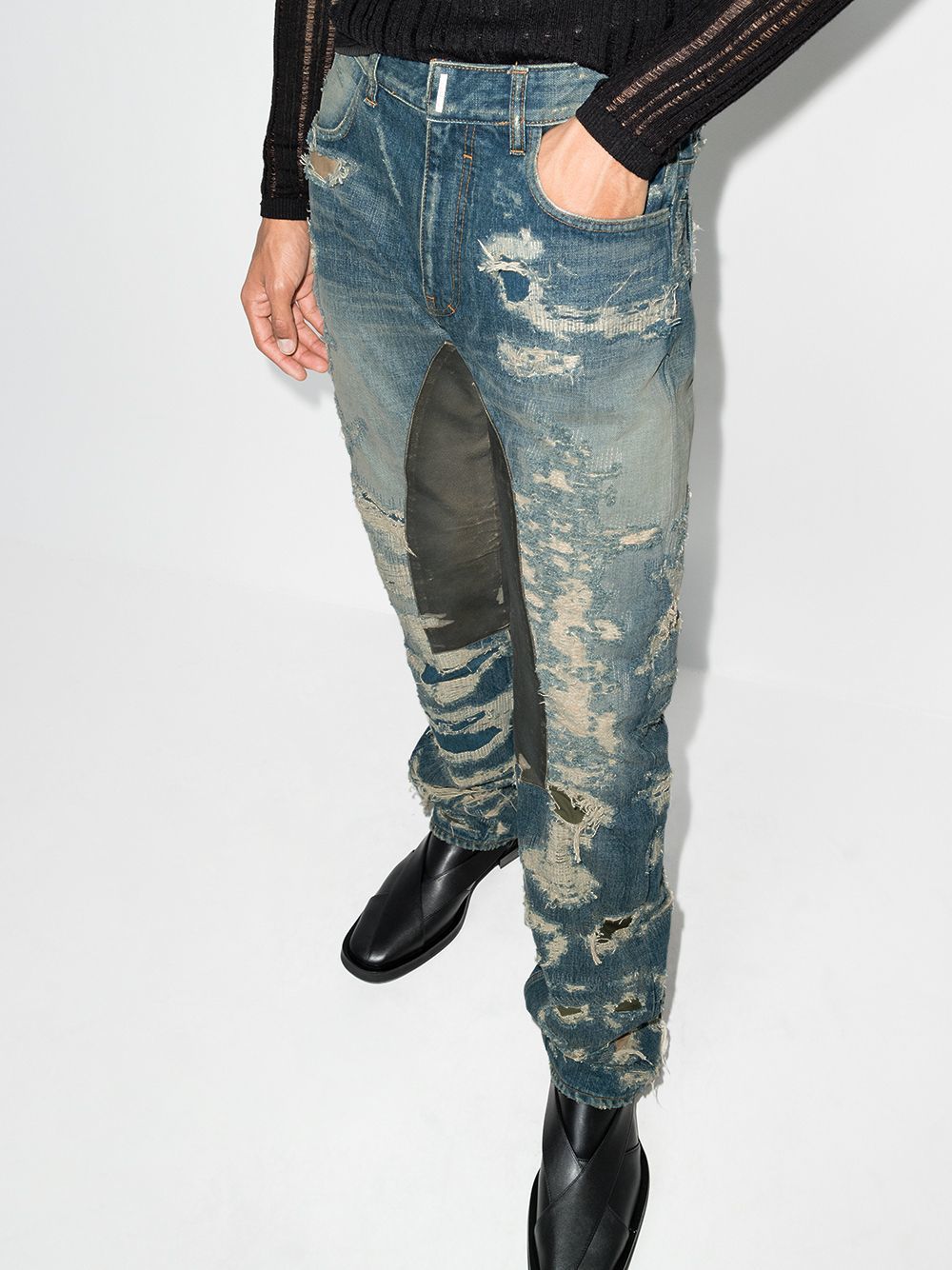 Givenchy Distressed Moleskin Straight Leg Jeans, $1,995 | farfetch.com ...