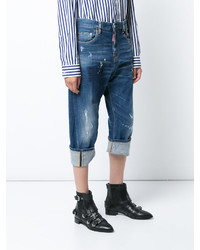 Dsquared2 Distressed Roll Up Denim Jeans