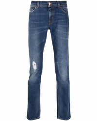 7 For All Mankind Distressed Slim Cut Denim Jeans