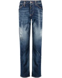 Philipp Plein Distressed Super Straight Cut Jeans