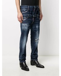 DSQUARED2 Double Layer Regular Fit Distressed Denim Jeans