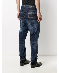 DSQUARED2 Double Layer Regular Fit Distressed Denim Jeans