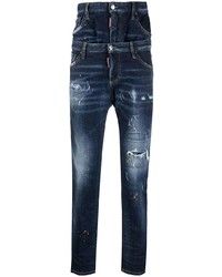 DSQUARED2 Double Layer Regular Fit Distressed Denim Jeans