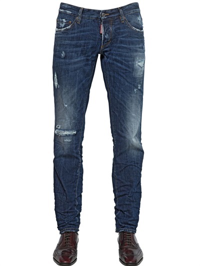 DSquared 18cm Slim Fit Distressed Jeans, $545 | LUISAVIAROMA |
