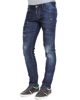 DSQUARED2 Distressed Slim Leg Jeans, $495 | Neiman Marcus | Lookastic