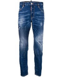 DSQUARED2 Embroidered Distressed Skinny Jeans