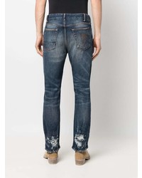 Palm Angels Embroidered Palm Distressed Jeans