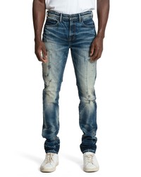 PRPS Eminent Patch Paint Splatter Stretch Tapered Skinny Jeans In Indigo At Nordstrom
