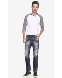 Express Slim Fit Rocco Distressed Skinny Leg Jean