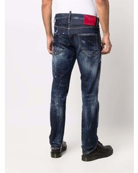 DSQUARED2 Faded Distressed Slim Cut Jeans