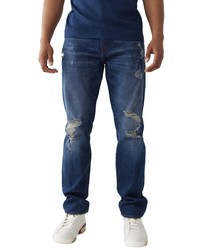 True Religion Brand Jeans Geno Flap Big T Distressed Slim Straight Leg Jeans In West Falls At Nordstrom