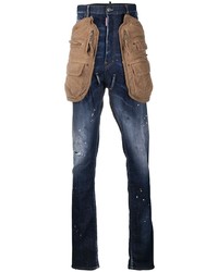 DSQUARED2 High Rise Stonewashed Straight Leg Jeans