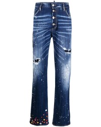 DSQUARED2 High Waisted Straight Leg Jeans