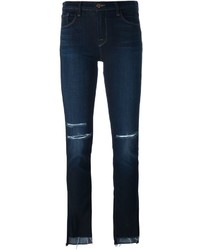 J Brand Distressed Slim Fit Cropped Jeans