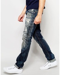 Diesel Jeans Thavar 830k Dna Slim Fit Stretch Extreme Rips Bleach