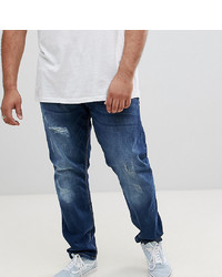 Duke King Size Slim Fit Stretch Jeans Blue With Distressed