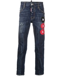 DSQUARED2 Logo Patch Mid Rise Jeans