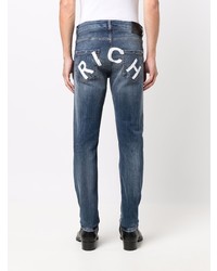 John Richmond Logo Print Slim Cut Jeans