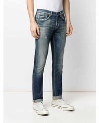 Dondup Mid Rise Straight Led Washed Jeans