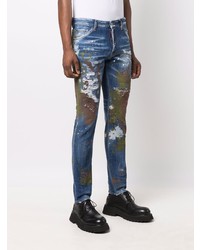 DSQUARED2 Paint Splatter Effect Slim Fit Jeans