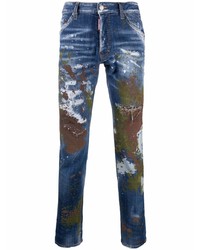 DSQUARED2 Paint Splatter Effect Slim Fit Jeans