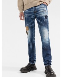 DSQUARED2 Paint Splatter Slim Cut Jeans