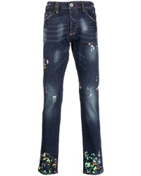 Philipp Plein Paint Splatter Straight Jeans