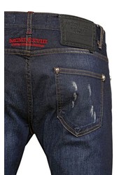 Philipp Plein 16cm Distressed Stretch Cotton Jeans