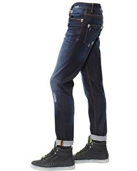Philipp Plein 17cm Distressed Stretch Denim Jeans