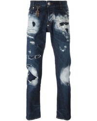 Philipp Plein Distressed Straight Leg Jeans