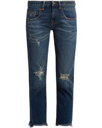 R 13 R13 Straight Boy Distressed Jeans