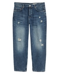 AllSaints Reeves Distressed Straight Leg Jeans In Light Indigo At Nordstrom