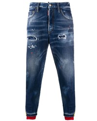 DSQUARED2 Ripped Band Detail Tapered Jeans