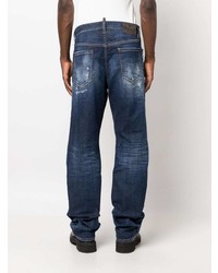 DSQUARED2 Ripped Faded Straight Leg Jeans
