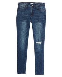 BP. Ripped Slim Fit Jeans In Mid Wash Knee Cut At Nordstrom