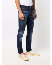 Philipp Plein Slim Fit Biker Style Jeans